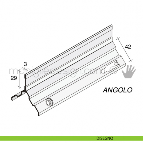 Profilo di finitura angolare in alluminio Fit Art NB9 disegno