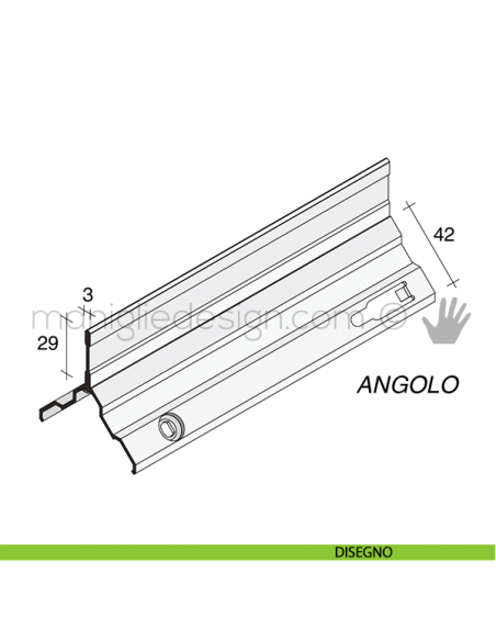 Profilo di finitura angolare in alluminio Fit Art NB9 disegno