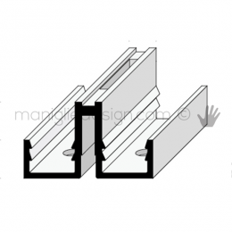 Profilo a cremagliera singola in alluminio Fit Art CR1