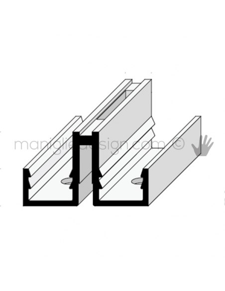 Profilo a cremagliera singola in alluminio Fit Art CR1