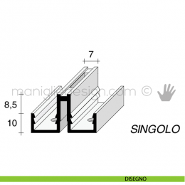 Profilo a cremagliera singola in alluminio Fit Art CR1 2
