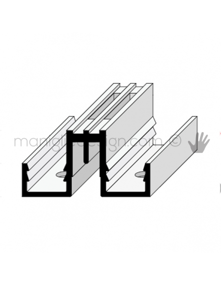 Profilo a cremagliera doppia in alluminio Fit Art CR2