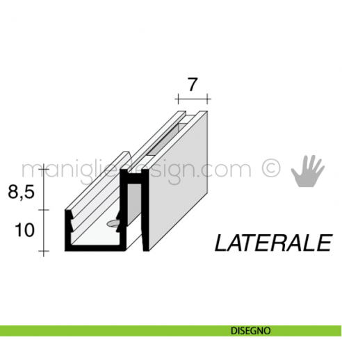 Profilo laterale a cremagliera singola in alluminio Fit Art CR7 disegno