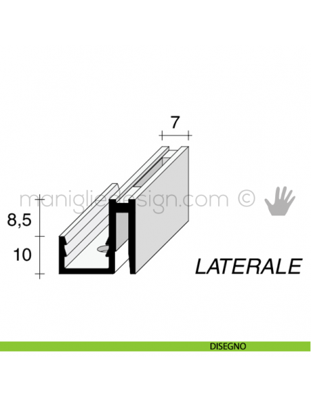 Profilo laterale a cremagliera singola in alluminio Fit Art CR7 disegno