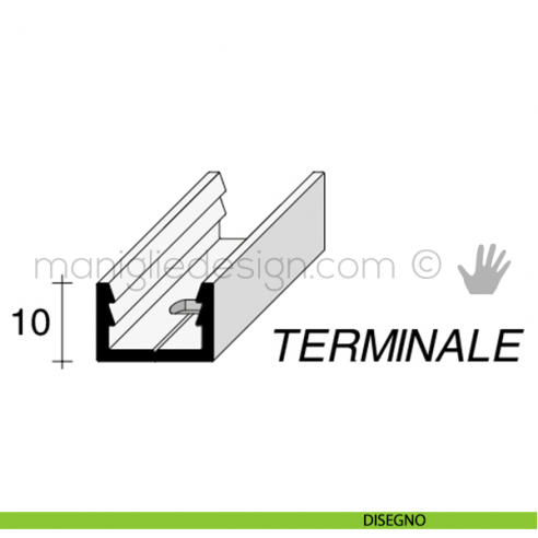 Profilo di rivestimento terminale in alluminio Fit Art CRZ disegno