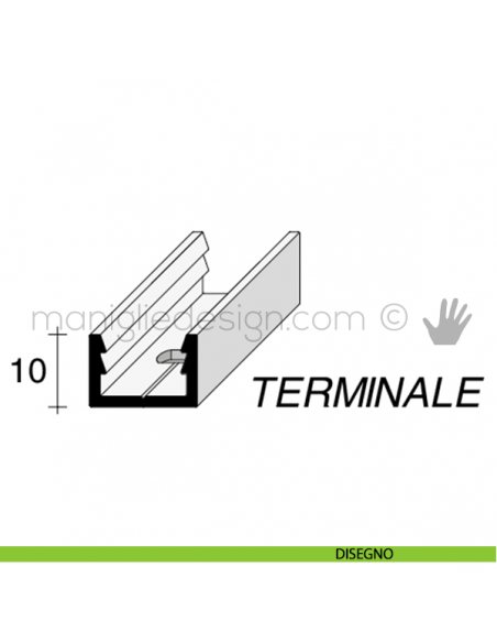 Profilo di rivestimento terminale in alluminio Fit Art CRZ disegno