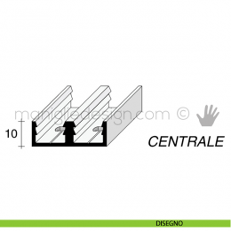 Profilo di rivestimento centrale in alluminio Fit Art CR0 2