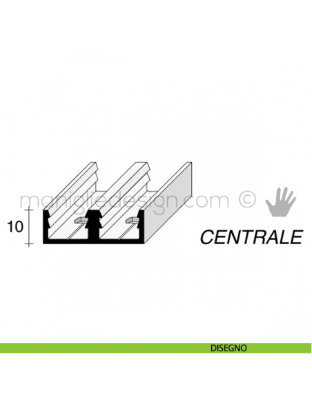 Profilo di rivestimento centrale in alluminio Fit Art CR0 disegno