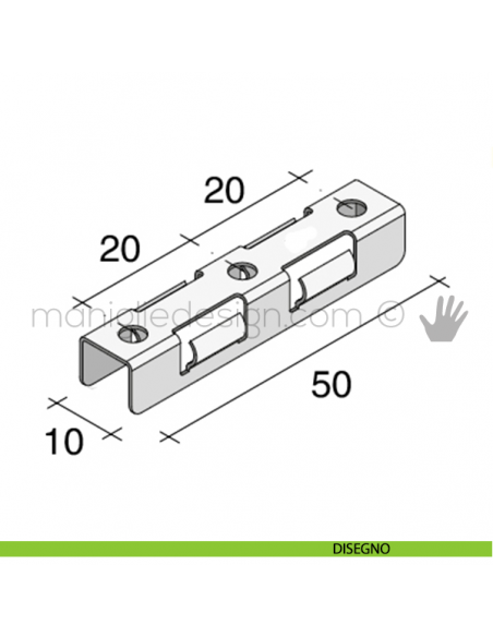 Clip per il fissaggio amovibile per serie CR tenuta 18 kg Fit Art