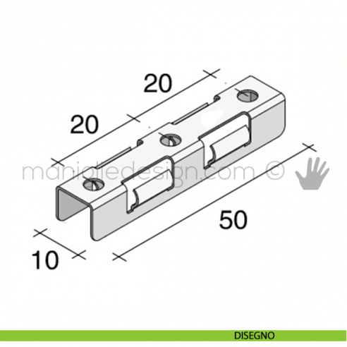 Clip per il fissaggio amovibile per serie CR tenuta 12 kg Fit Art