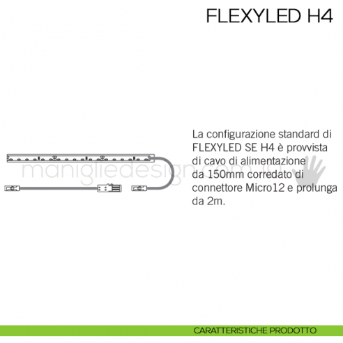 Profilo LED da incasso in silicone FLEXYLED SE H4 Domus Line