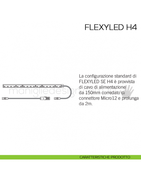 Profilo LED da incasso in silicone FLEXYLED SE H4 Domus Line
