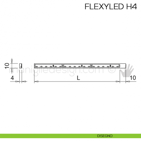 Profilo LED da incasso in silicone FLEXYLED SE H4 Domus Line