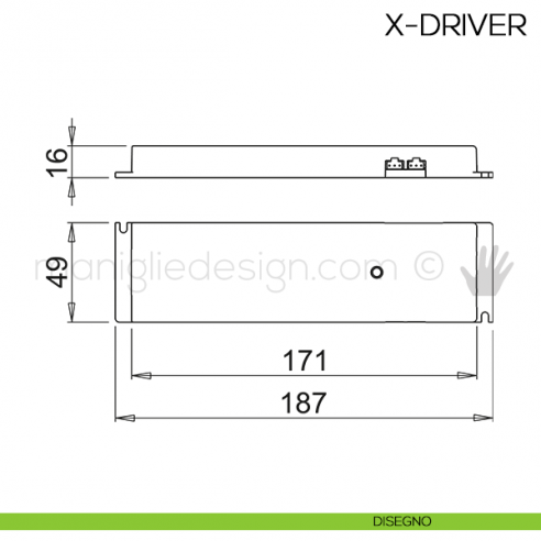 Alimentatore per luci a led X-DRIVER Domus Line 15 watt disegno