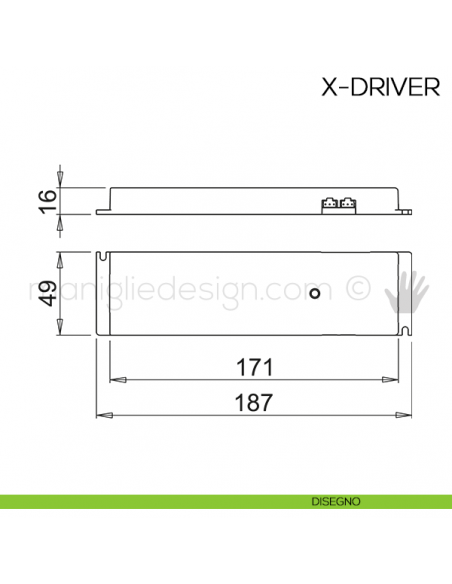 Alimentatore per luci a led X-DRIVER Domus Line 15 watt disegno