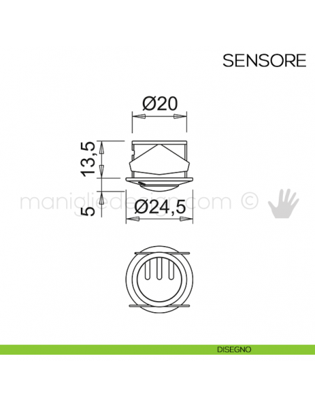 Sensore passivo ad infrarossi PIR-XD DPS per X-DRIVER Domus Line disegno