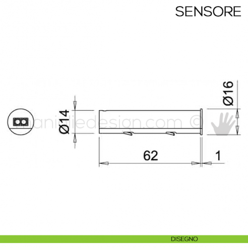 Sensore a infrarossi IR-XD LSW per X-DRIVER Domus Line disegno
