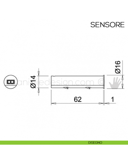 Sensore a infrarossi IR-XD LSW per X-DRIVER Domus Line disegno