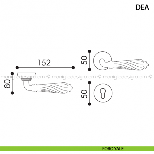 Maniglia per porta Dea Arieni foro yale