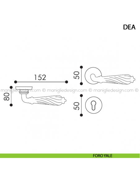 Maniglia per porta Dea Arieni foro yale