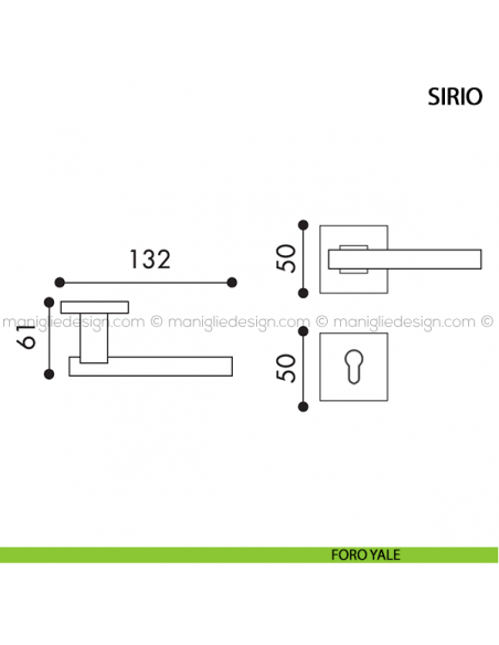 Maniglia per porta Sirio Arieni foro yale
