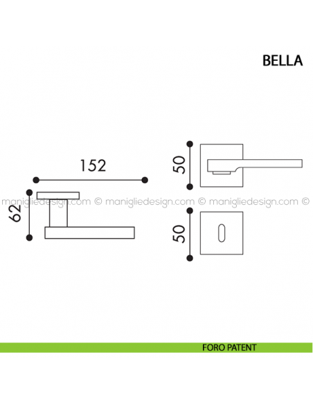 Maniglia per porta Bella Arieni foro patent