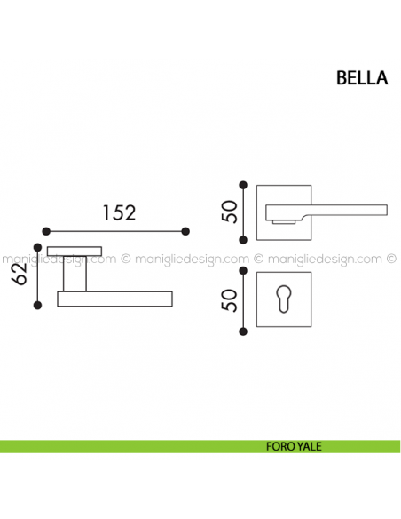 Maniglia per porta Bella Arieni foro yale