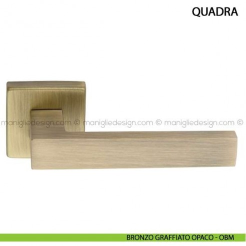 Maniglia per porta Quadra Arieni bronzo graffiato opaco - OBM