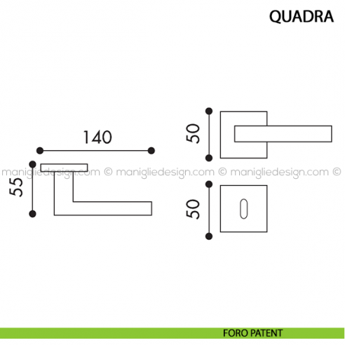 Maniglia per porta Quadra Arieni foro patent