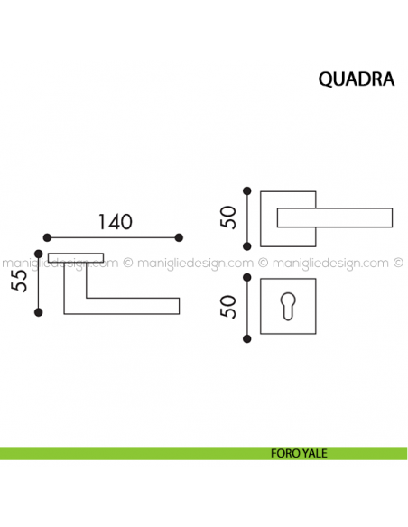 Maniglia per porta Quadra Arieni foro yale