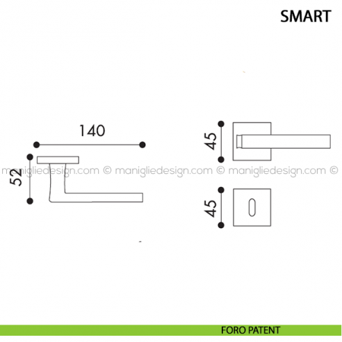 Maniglia per porta Smart Arieni foro patent
