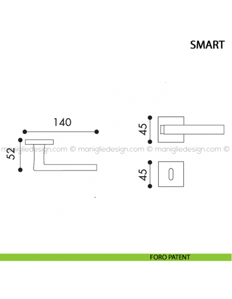 Maniglia per porta Smart Arieni foro patent
