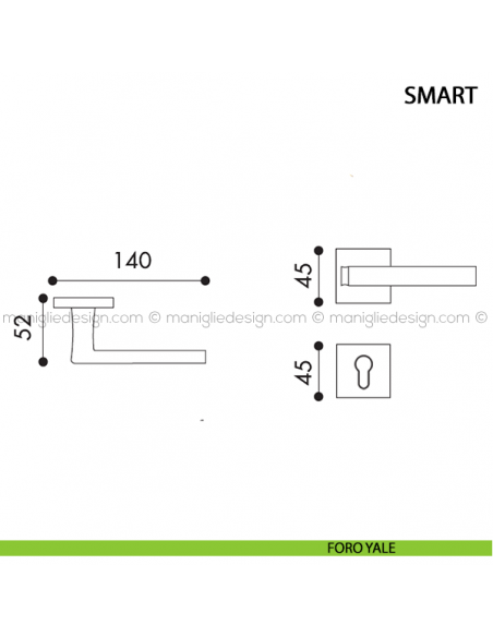 Maniglia per porta Smart Arieni foro yale