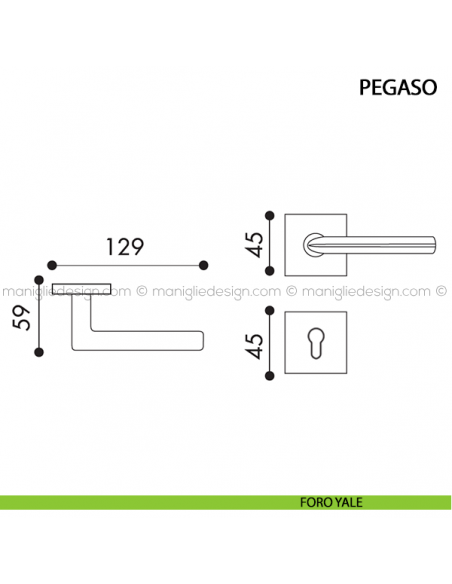 Maniglia per porta Pegaso Arieni foro yale