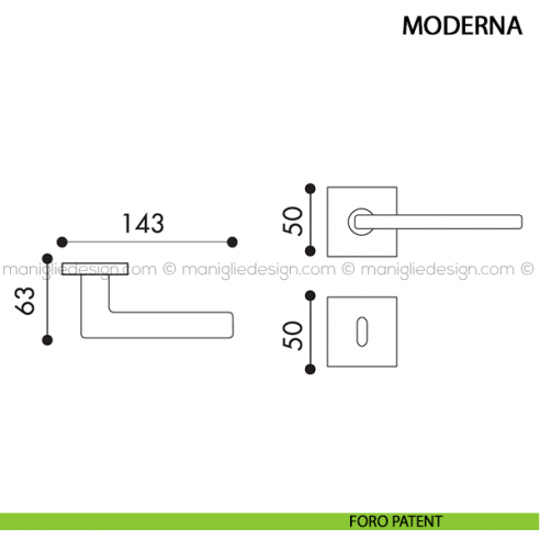 Maniglia per porta Moderna Arieni foro patent