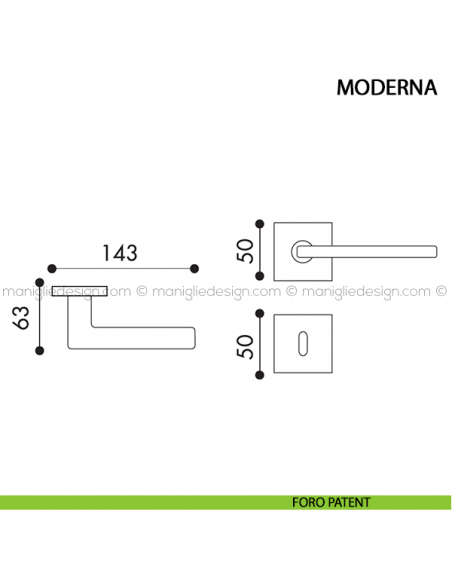 Maniglia per porta Moderna Arieni foro patent