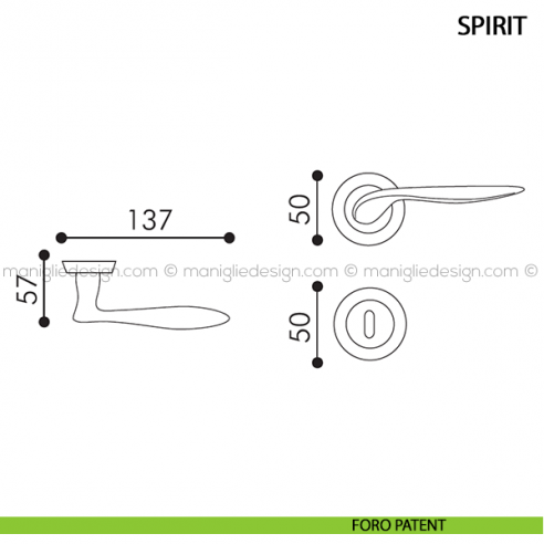 Maniglia per porta Spirit Arieni foro patent