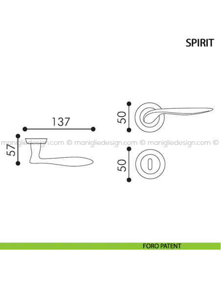Maniglia per porta Spirit Arieni foro patent