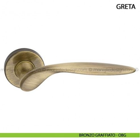 Maniglia per porta Greta Arieni bronzo graffiato - OBG