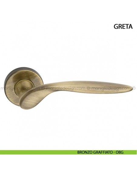 Maniglia per porta Greta Arieni bronzo graffiato - OBG
