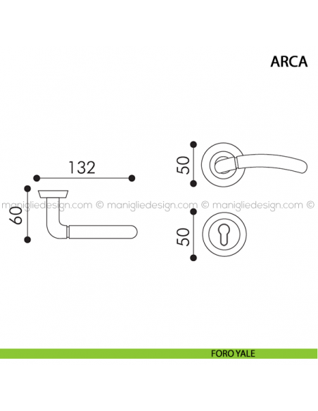 Maniglia per porta Arca Arieni foro yale