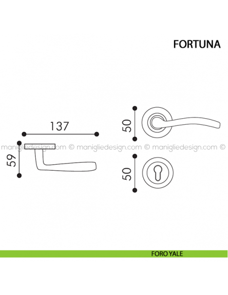 Maniglia per porta Fortuna Arieni foro yale