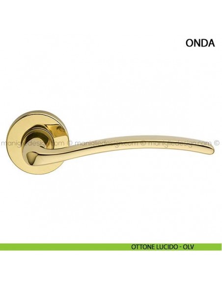 Maniglia per porta Onda Arieni ottone lucido - OLV