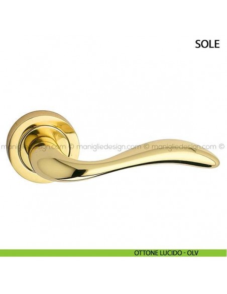 Maniglia per porta Sole Arieni ottone lucido - OLV
