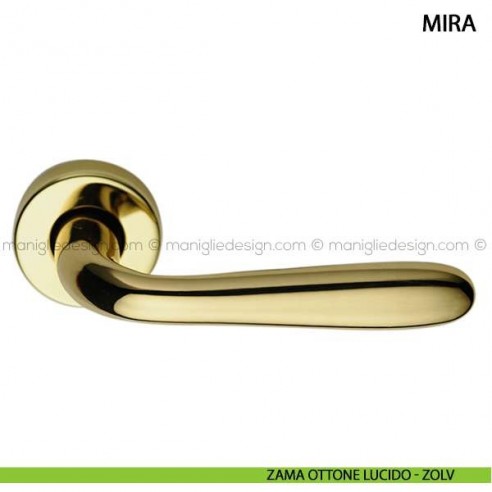 Maniglia per porta Mira Arieni zama ottone lucido - ZOLV