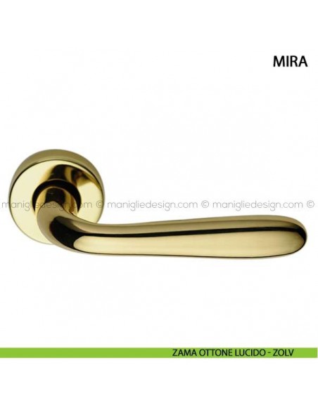 Maniglia per porta Mira Arieni zama ottone lucido - ZOLV