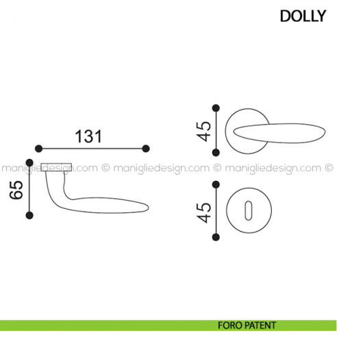 Maniglia per porta Dolly Arieni foro patent