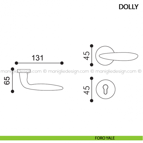 Maniglia per porta Dolly Arieni foro yale