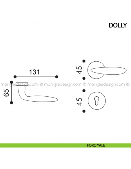 Maniglia per porta Dolly Arieni foro yale