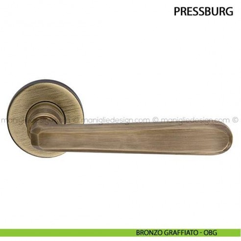 Maniglia per porta Pressburg Arieni bronzo graffiato